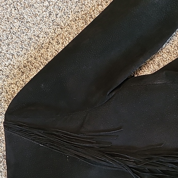 (258)Vintage Scully black suede fringe jacket - Picture 12 of 17